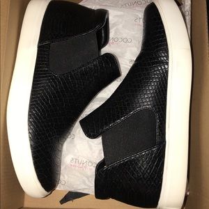 Black Snakeskin Hightop Sneakers